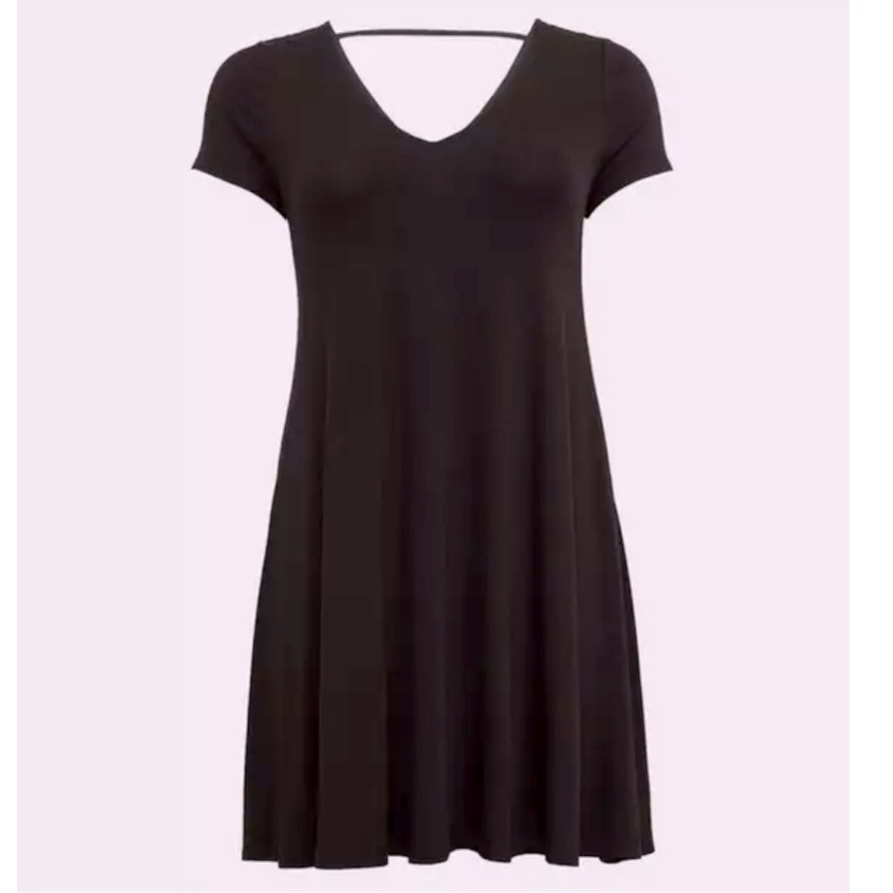 TORRID Mini Super Soft Trapeze Dress Deep Black 2X EUC